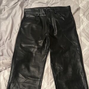 Zara Black Leather Pants small